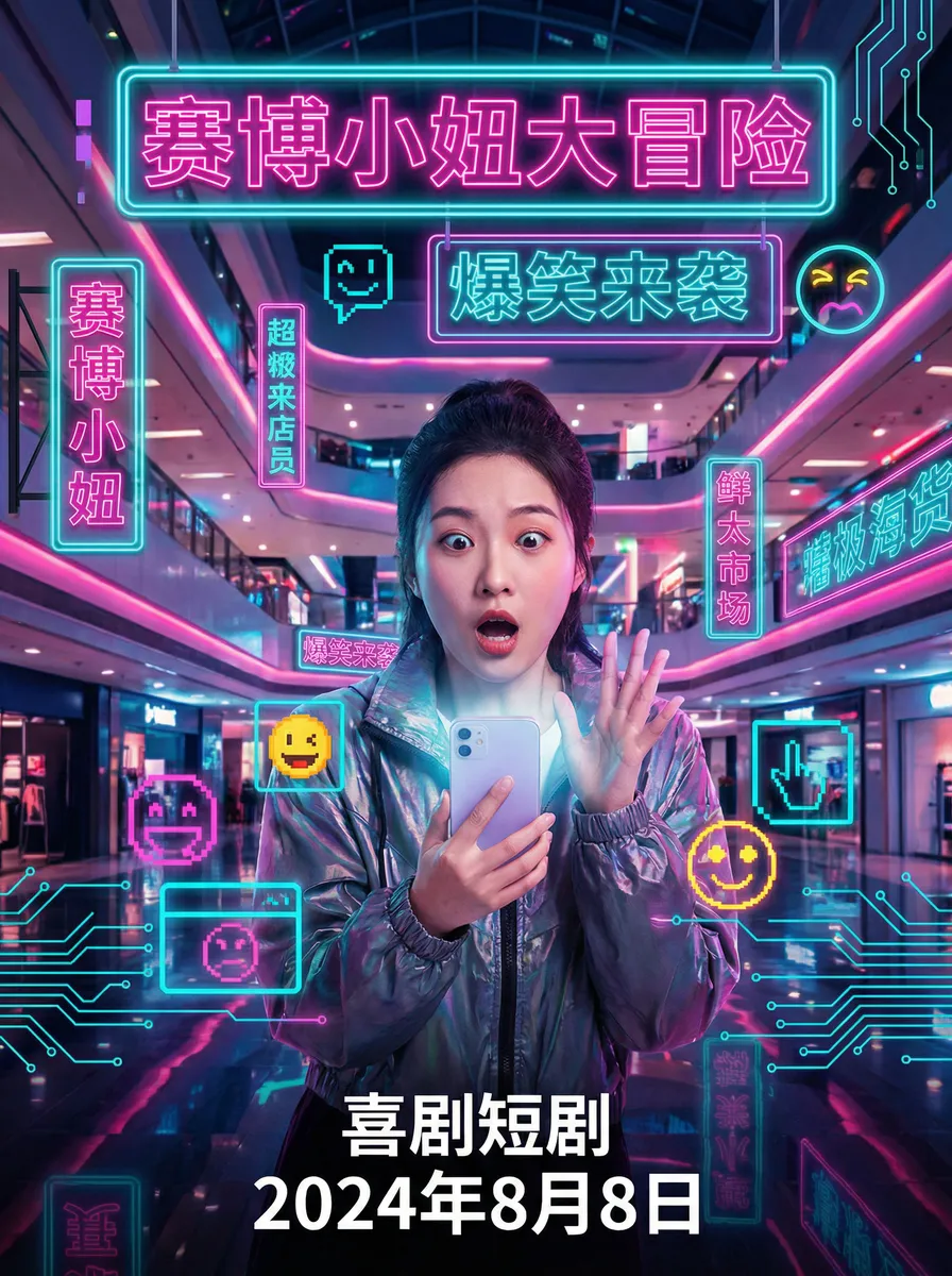发狂的现代史 搞笑喜剧短剧 - 赛博小妞大冒险海报